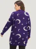 Moon Print Open Front Cardigan sold by Bloomchic