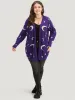 Moon Print Open Front Cardigan sold by Bloomchic