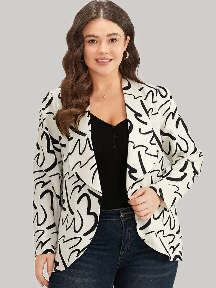 Halloween Line Print Lapel Collar Open Front Blazer sold by Bloomchic