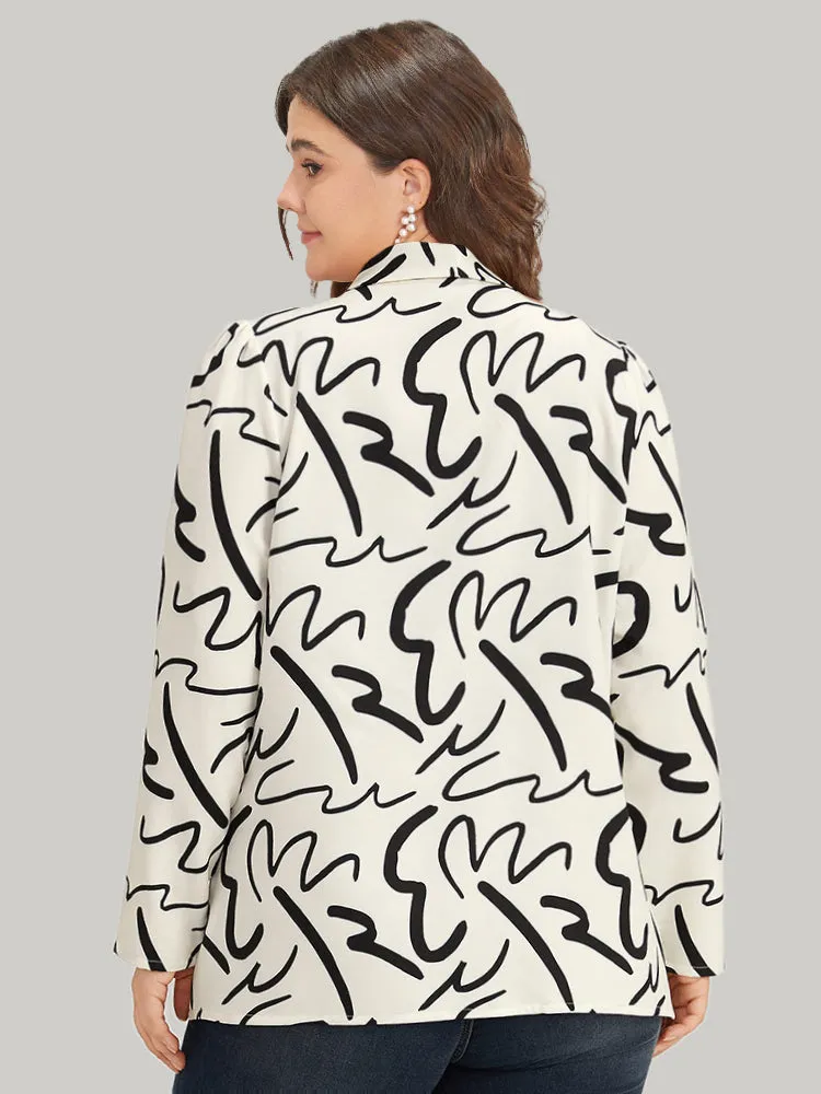 Halloween Line Print Lapel Collar Open Front Blazer sold by Bloomchic product image thumbnail 2