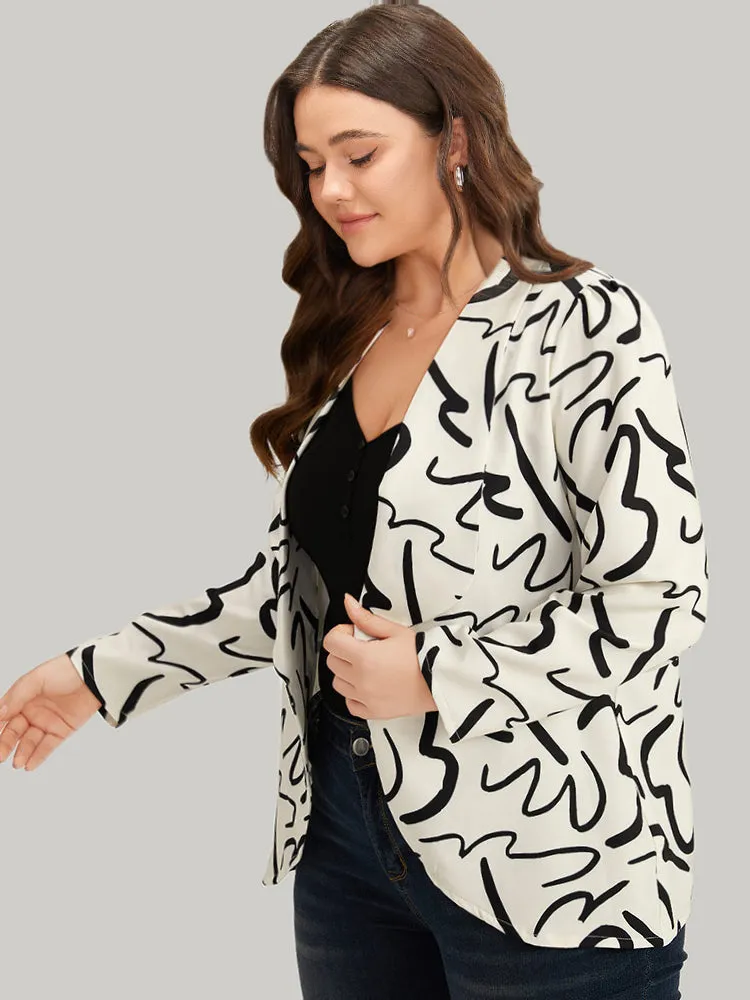 Halloween Line Print Lapel Collar Open Front Blazer sold by Bloomchic product image thumbnail 3