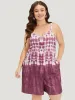 Tie Dye Pocket Adjustable Straps Cami Jumpsuit sold by Bloomchic