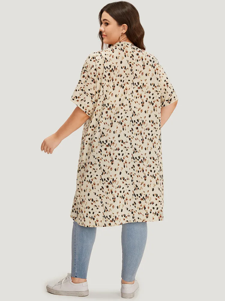 Allover Print Open Front Dolman Sleeve Kimono sold by Bloomchic product image thumbnail 4