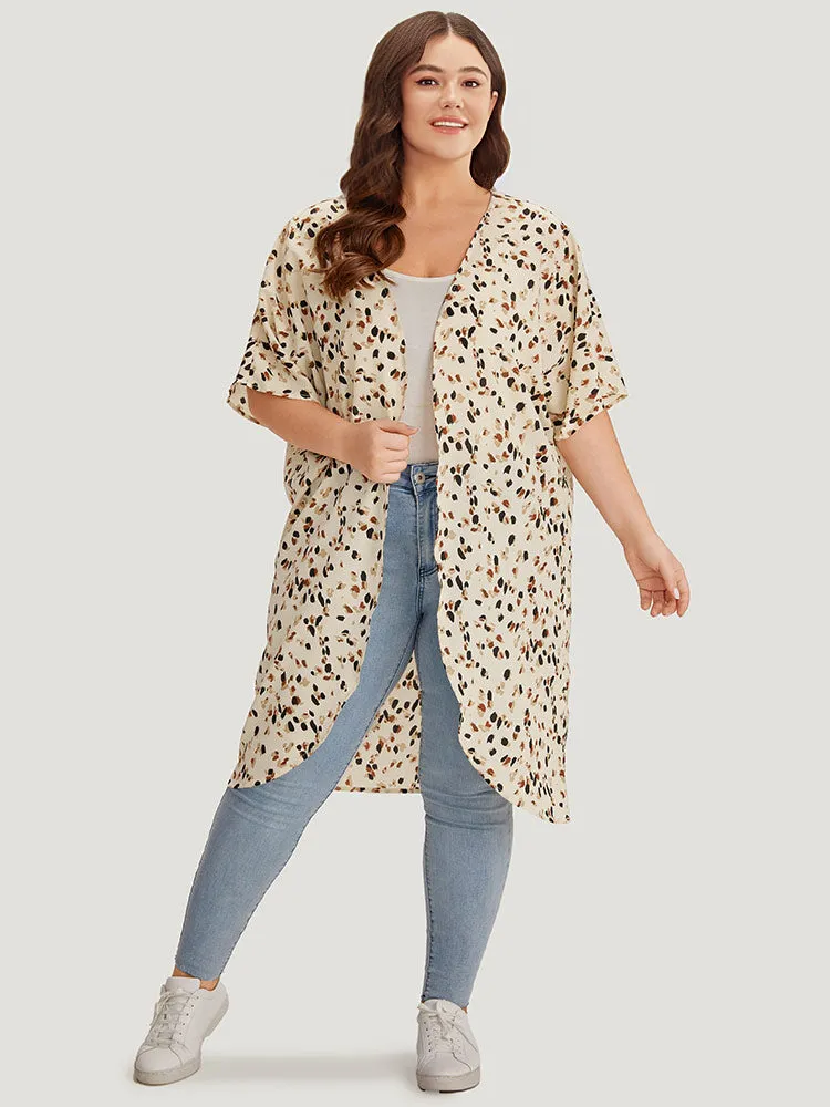 Allover Print Open Front Dolman Sleeve Kimono sold by Bloomchic product image thumbnail 2