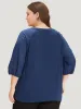 Solid Button Up Patchwork Notched Lantern Sleeve Blouse sold by Bloomchic