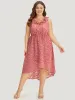 Plain Ruffle Trim Pocket Tie Neck Lace Up Dress sold by Bloomchic
