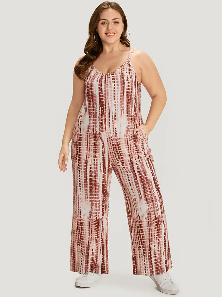 Tie Dye Striped Pocket Backless Cami Jumpsuit sold by Bloomchic product image thumbnail 2