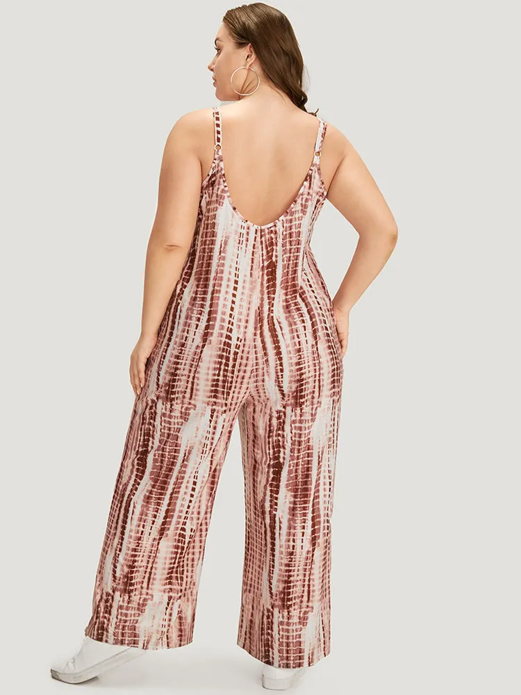 Tie Dye Striped Pocket Backless Cami Jumpsuit sold by Bloomchic product image thumbnail 4