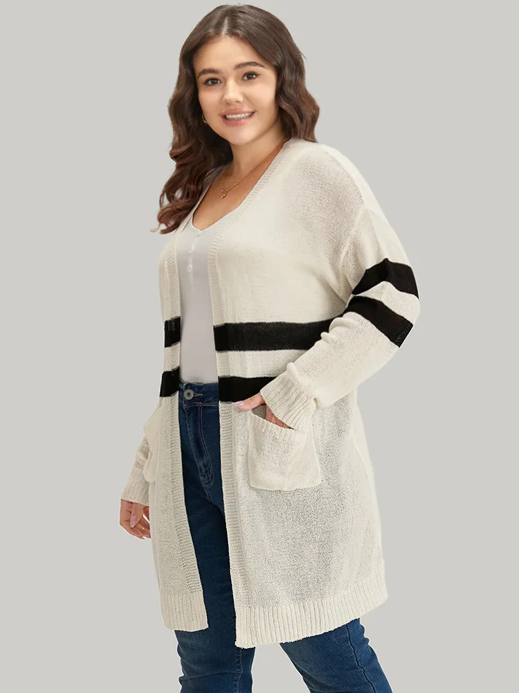 Striped Pocket Open Front Cardigan sold by Bloomchic product image thumbnail 5