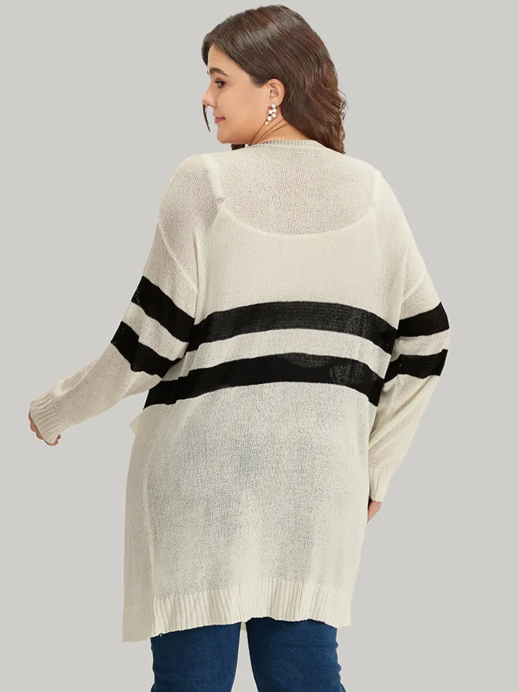 Striped Pocket Open Front Cardigan sold by Bloomchic product image thumbnail 2