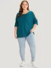 Solid Cut Out Round Neck Dolman Sleeve T-shirt sold by Bloomchic