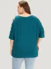 Solid Cut Out Round Neck Dolman Sleeve T-shirt sold by Bloomchic