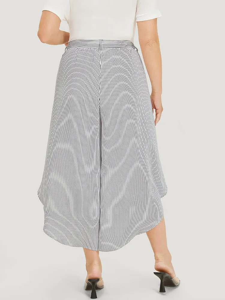 Striped Print Belted Wrap Hem Loose Pants sold by Bloomchic product image thumbnail 2