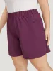 Solid Patched Pocket Elastic Waist Shorts sold by Bloomchic