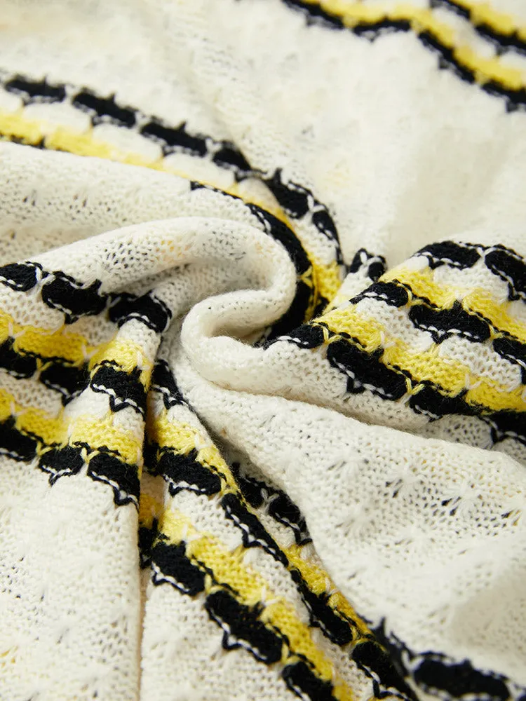 Striped Contrast Button Up Drop Shoulder Cardigan sold by Bloomchic product image thumbnail 5