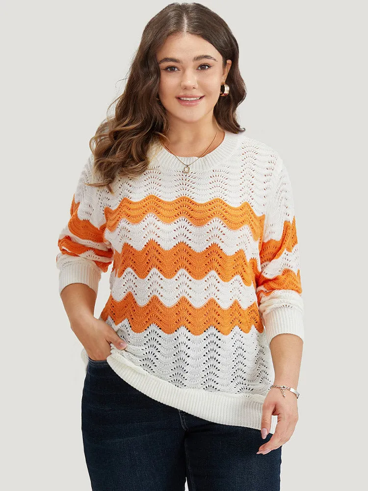 Two Tone Eyelet Drop Shoulder Pullover sold by Bloomchic product image thumbnail 5