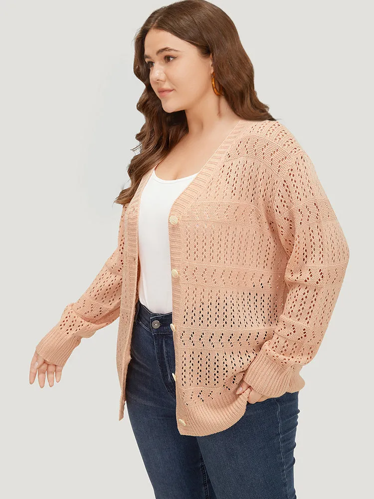 Supersoft Essentials Geometric Eyelet Button Through Drop Shoulder Cardigan sold by Bloomchic product image thumbnail 3