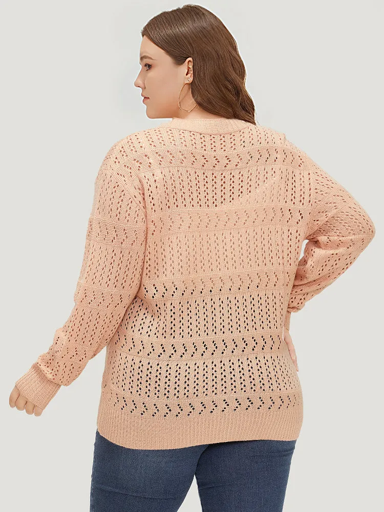 Supersoft Essentials Geometric Eyelet Button Through Drop Shoulder Cardigan sold by Bloomchic product image thumbnail 2