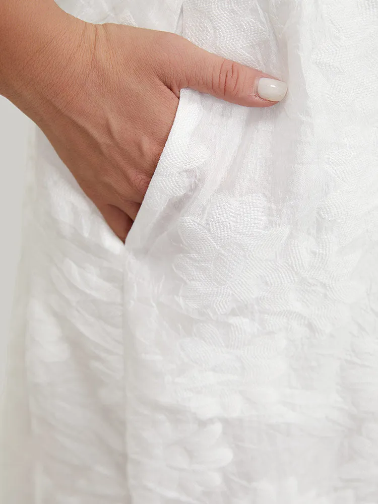 Solid Floral Print Pocket Midi Skirt sold by Bloomchic product image thumbnail 5