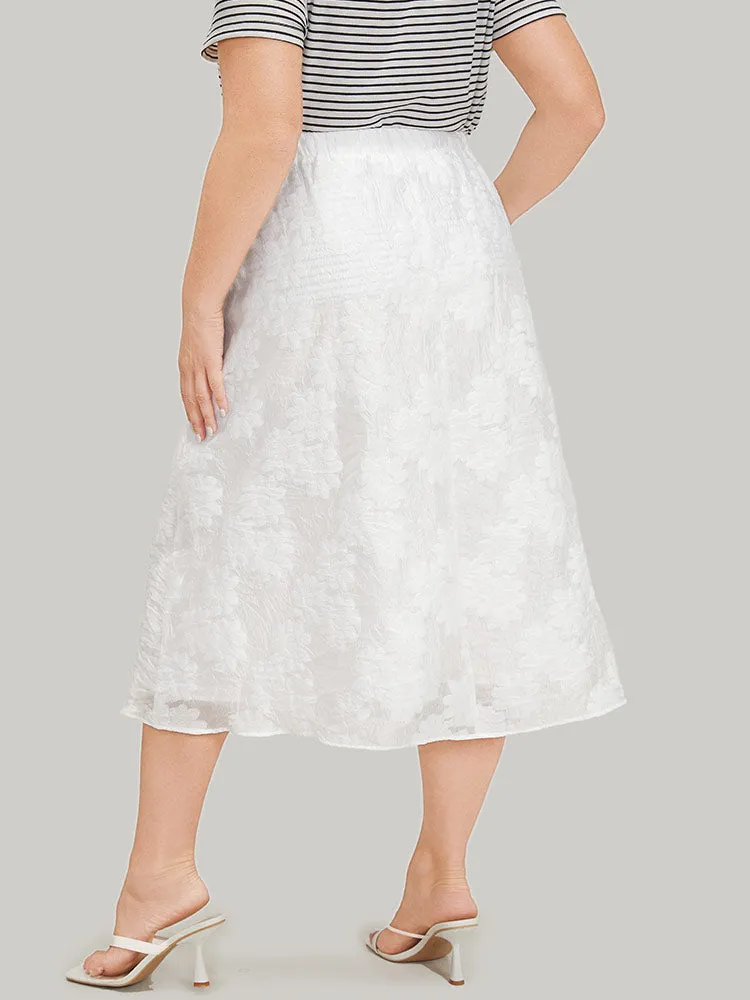 Solid Floral Print Pocket Midi Skirt sold by Bloomchic product image thumbnail 2