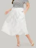 Solid Floral Print Pocket Midi Skirt sold by Bloomchic