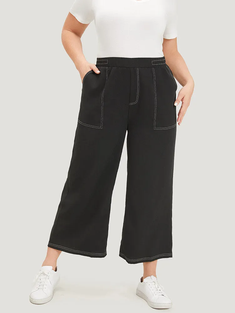 Plain Stitch Slant Pocket High Rise Pants sold by Bloomchic product image thumbnail 4
