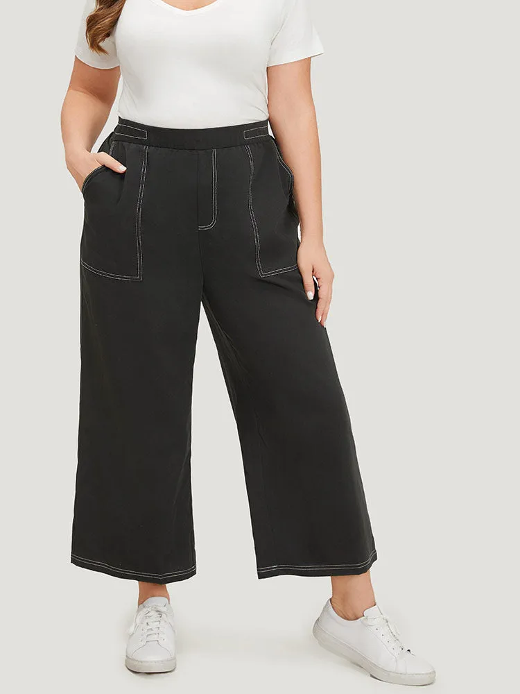 Plain Stitch Slant Pocket High Rise Pants sold by Bloomchic