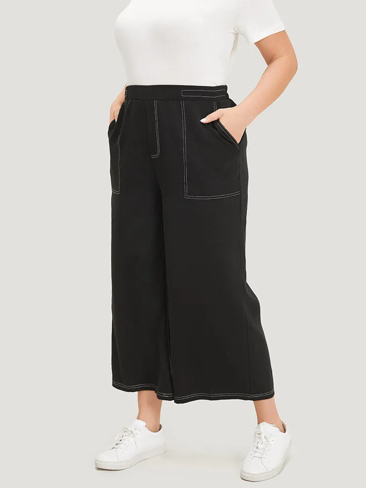 Plain Stitch Slant Pocket High Rise Pants sold by Bloomchic product image thumbnail 2
