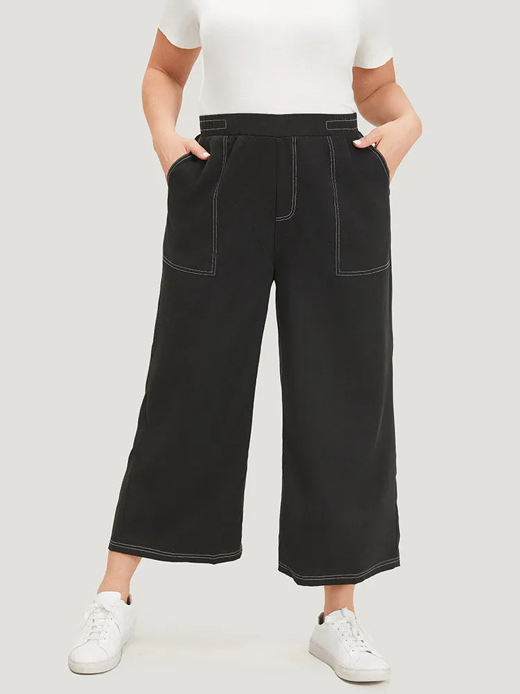 Plain Stitch Slant Pocket High Rise Pants sold by Bloomchic product image thumbnail 3