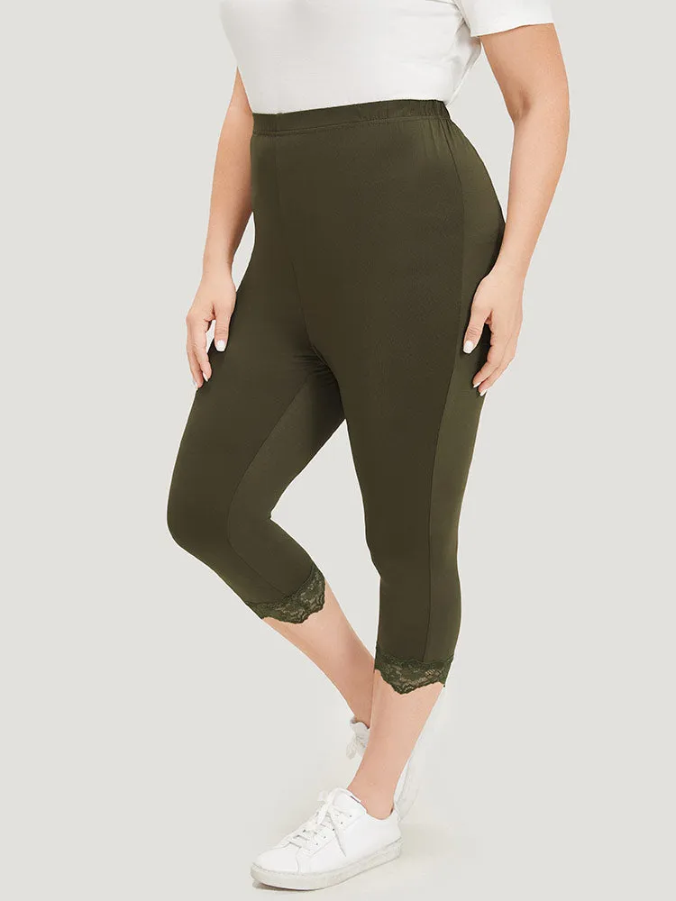 Plain Lace Patchwork High Rise Leggings sold by Bloomchic product image thumbnail 3