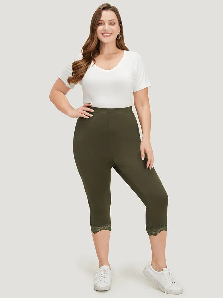 Plain Lace Patchwork High Rise Leggings sold by Bloomchic product image thumbnail 4