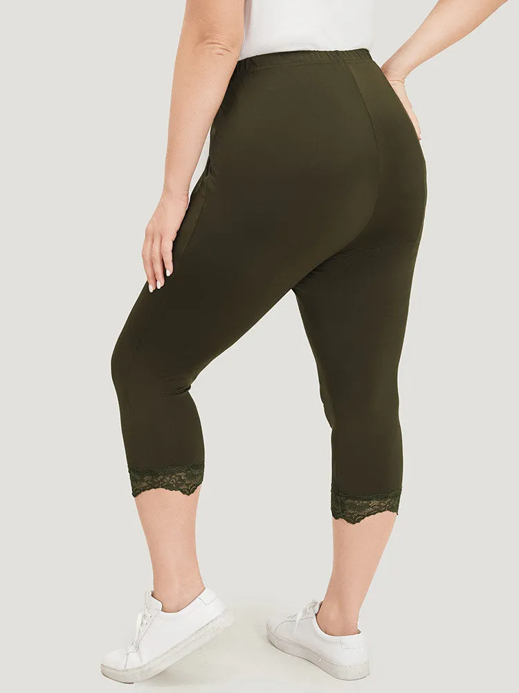 Plain Lace Patchwork High Rise Leggings sold by Bloomchic product image thumbnail 2