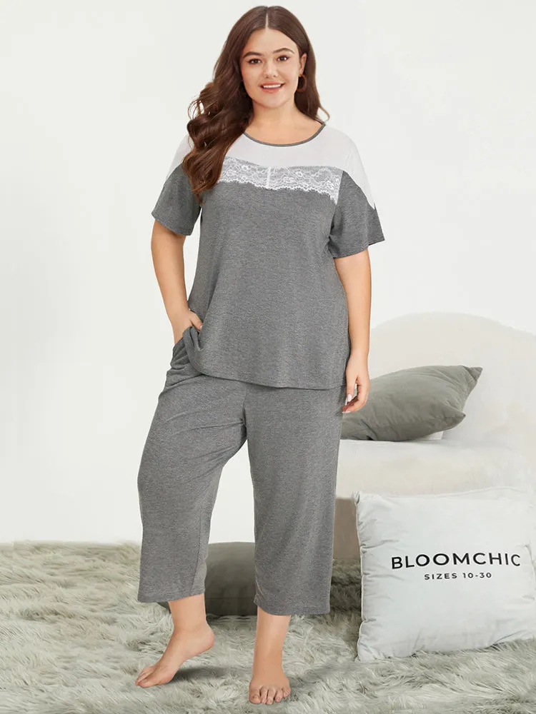 Solid Pocket Elastic Waist Sleep Pants sold by Bloomchic product image thumbnail 2