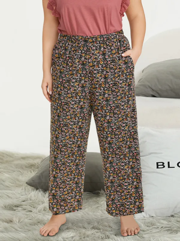 Ditsy Floral Pocket Elastic Waist Sleep Pants sold by Bloomchic