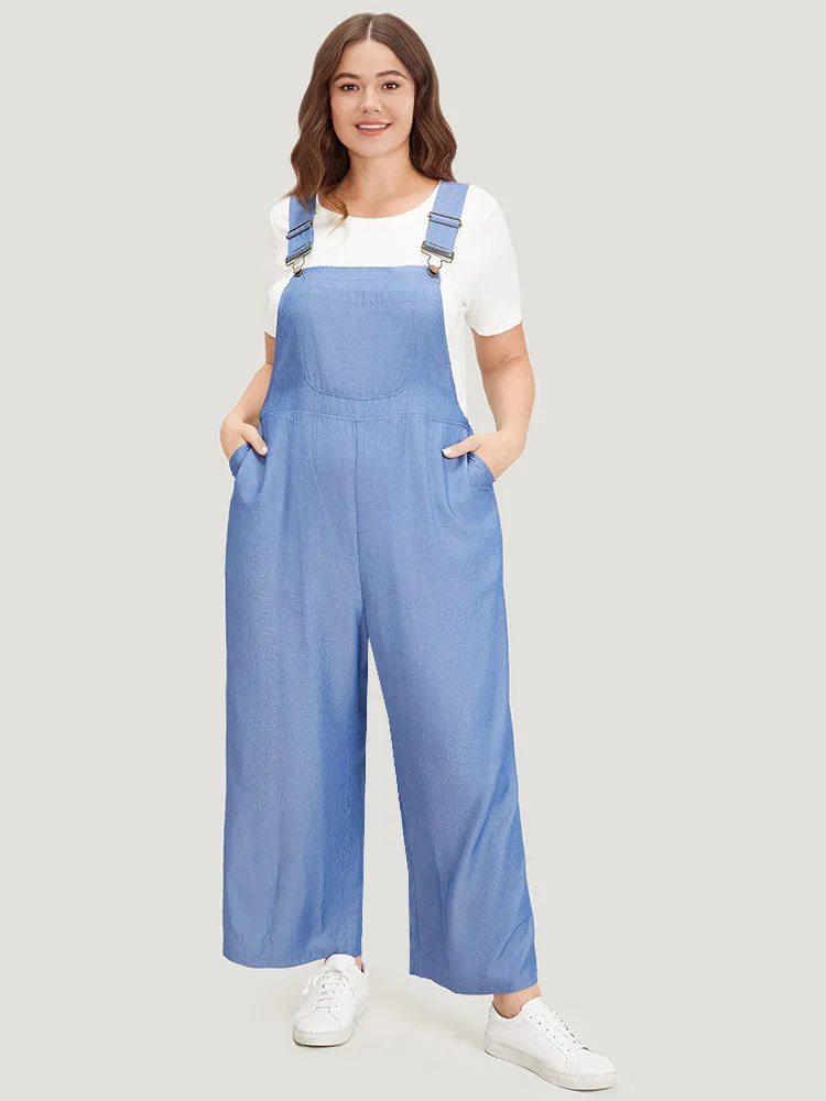 Solid Patched Pocket Gathered Overall Jumpsuit sold by Bloomchic product image thumbnail 2