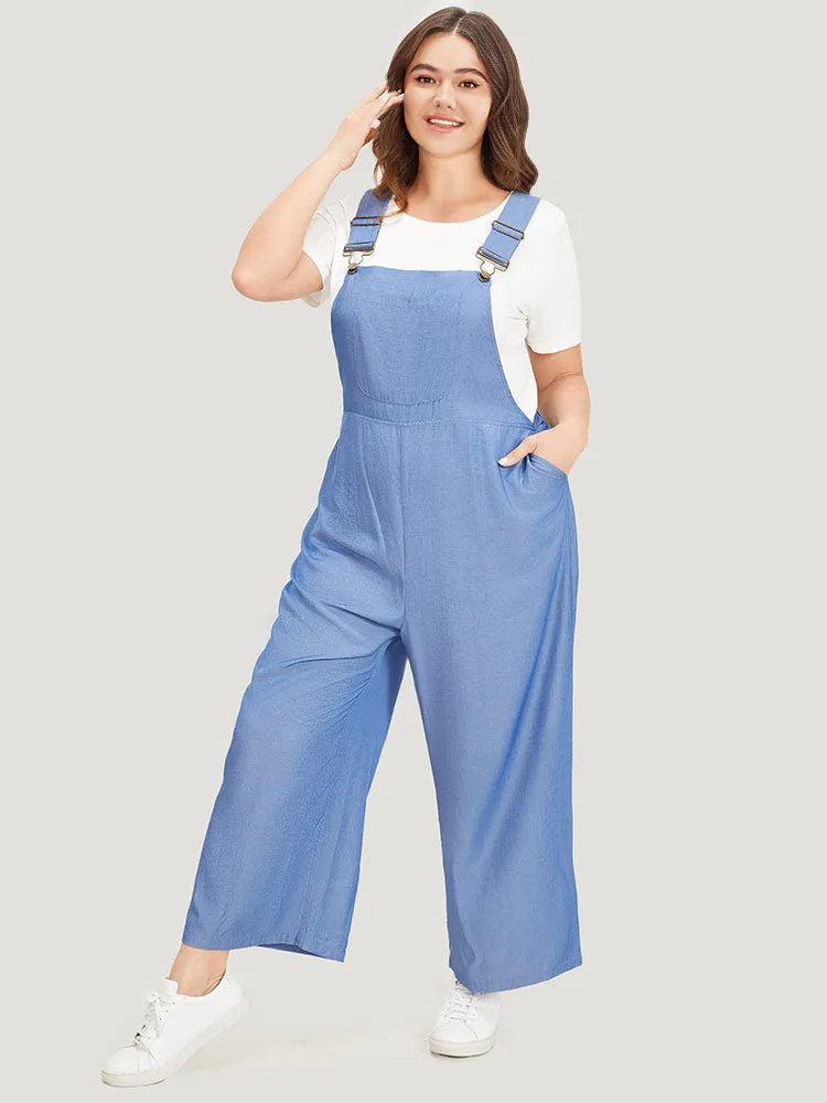Solid Patched Pocket Gathered Overall Jumpsuit sold by Bloomchic product image thumbnail 3