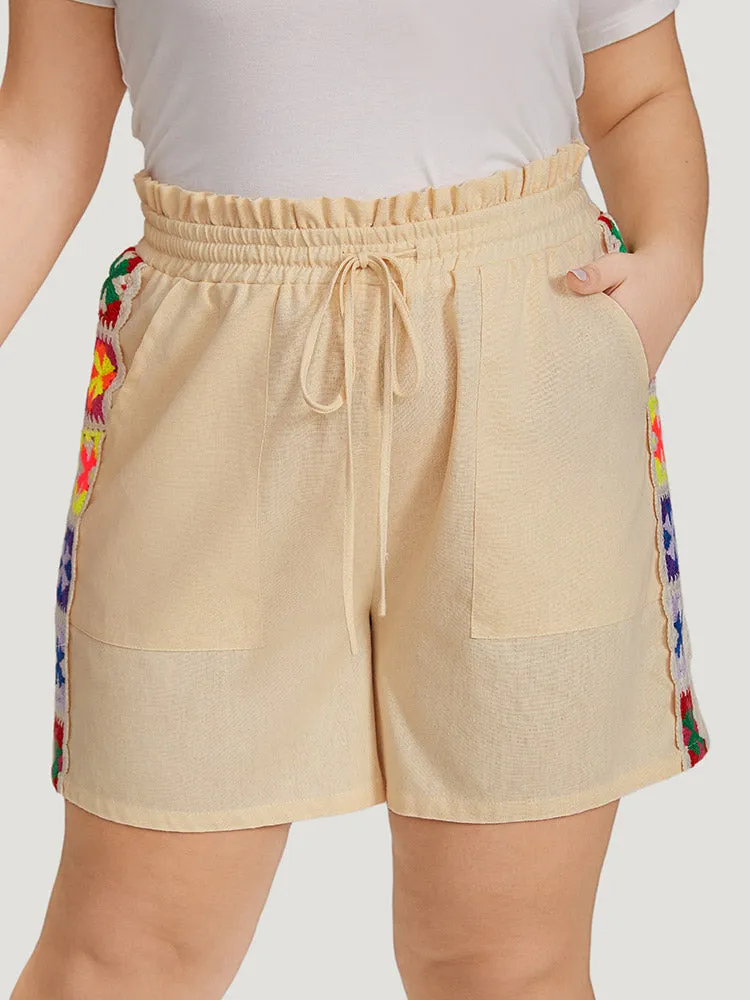 Bandana Patchwork Pocket Ties Paperbag Waist Shorts sold by Bloomchic product image thumbnail 5