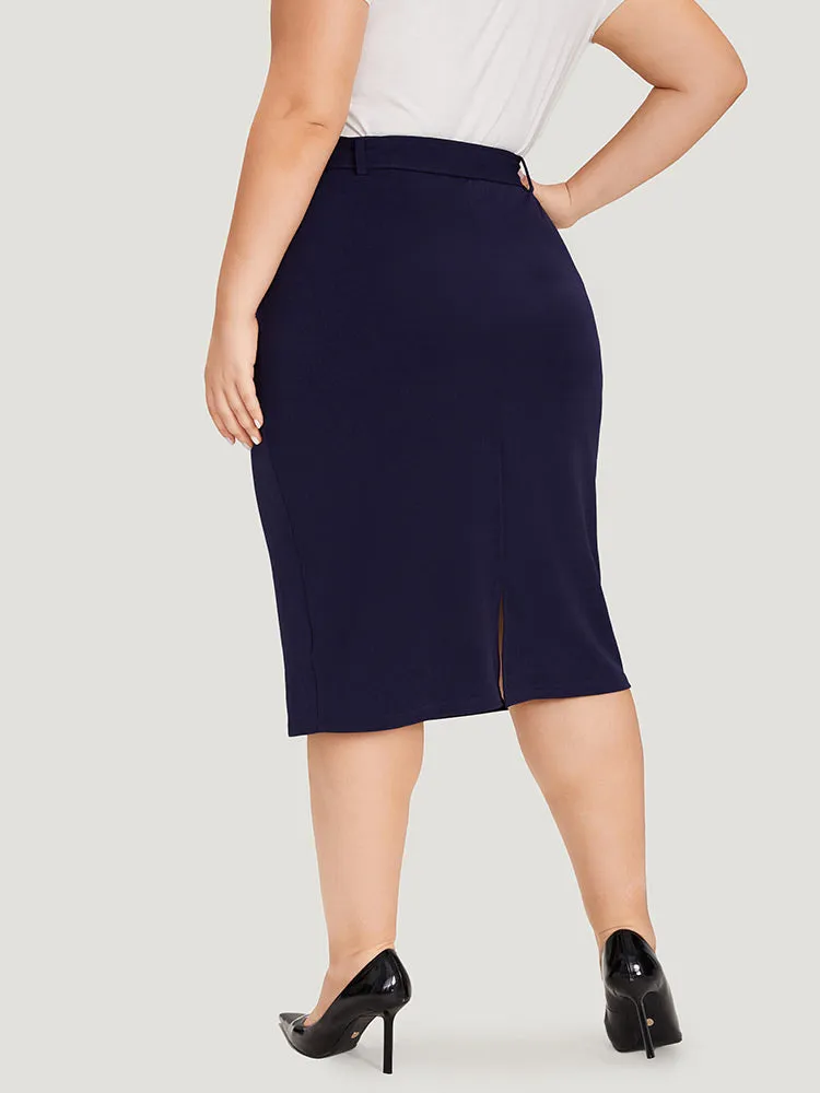 Plain Belted Split Hem Skinny Skirt sold by Bloomchic product image thumbnail 2