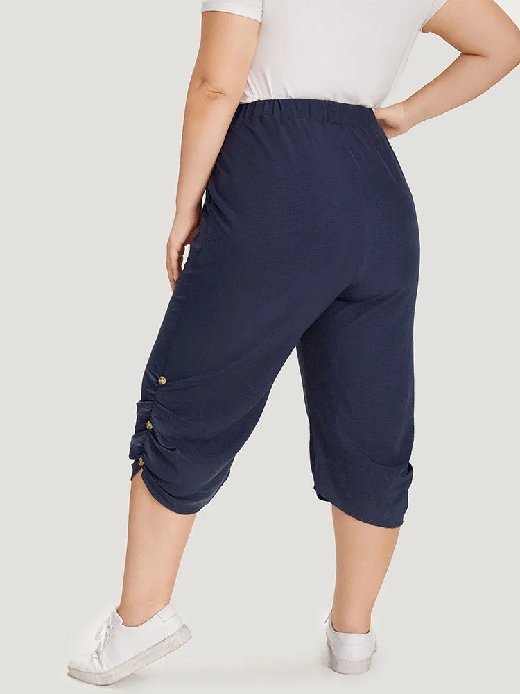 Solid Pocket Beaded Detail Gathered Pants sold by Bloomchic product image thumbnail 2