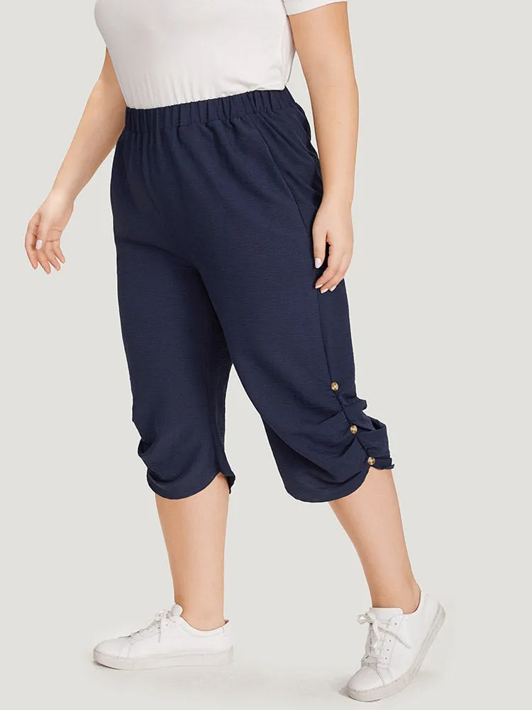 Solid Pocket Beaded Detail Gathered Pants sold by Bloomchic product image thumbnail 3