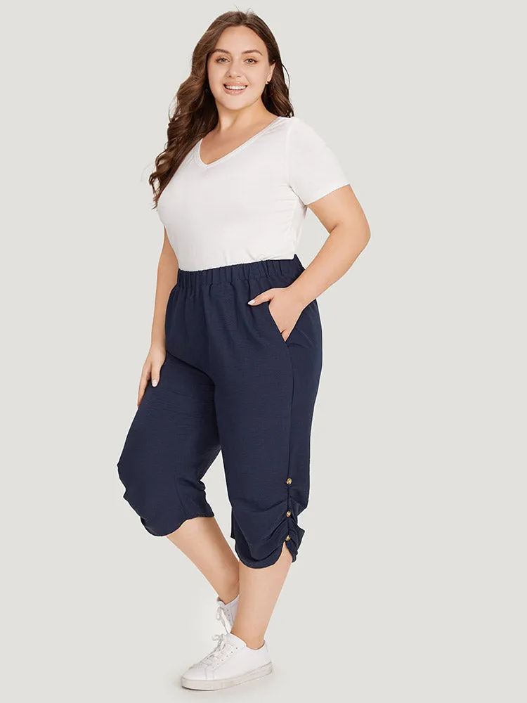 Solid Pocket Beaded Detail Gathered Pants sold by Bloomchic product image thumbnail 4