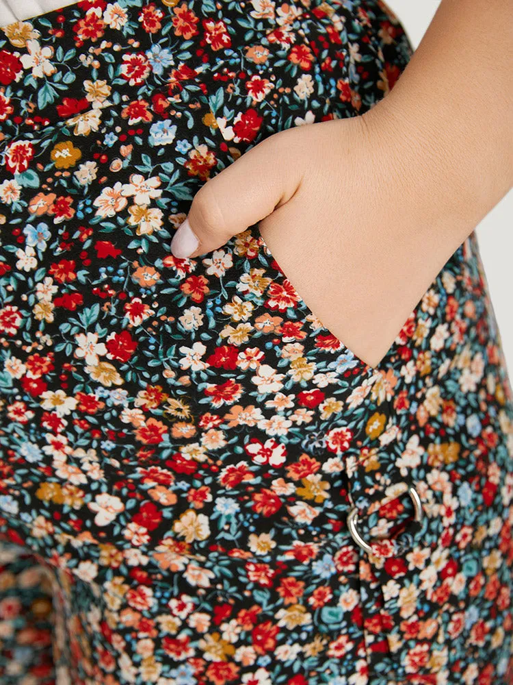 Ditsy Floral Pocket Buckle Detail Shorts sold by Bloomchic product image thumbnail 4