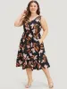Floral Print Pocket V Neck Elastic Waist Sleeveless Dress sold by Bloomchic