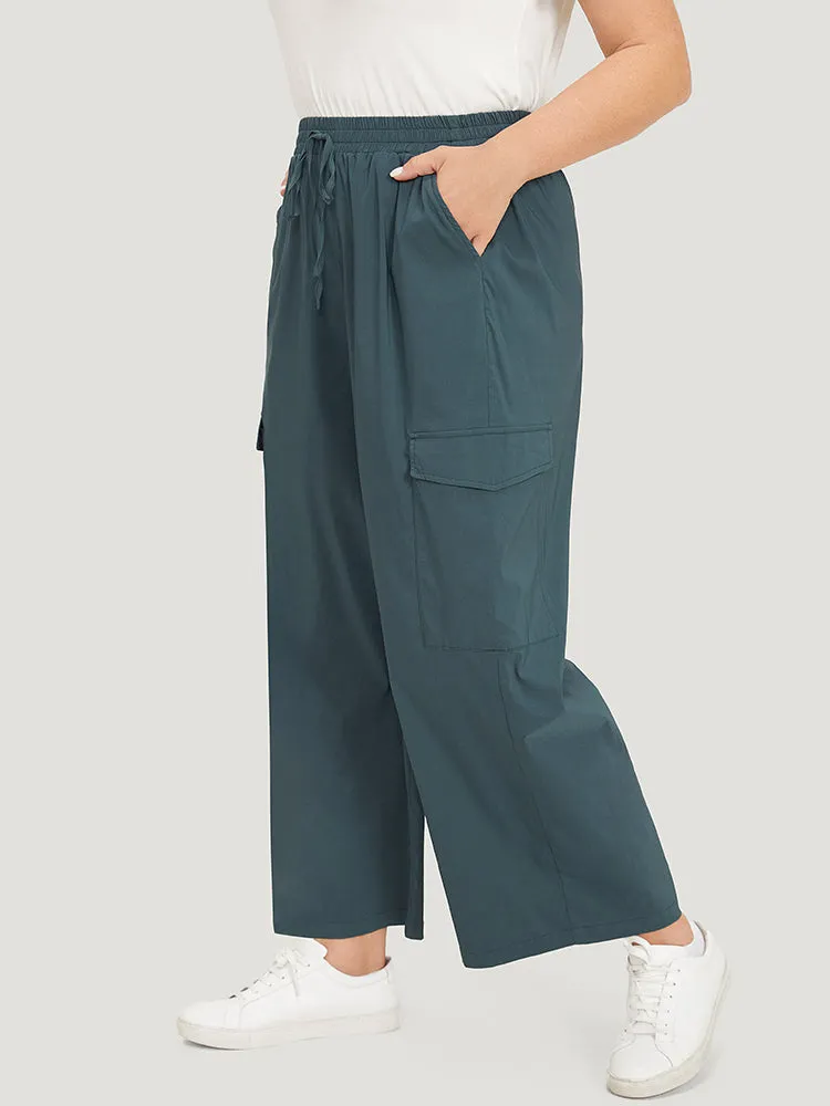 Plain Drawstring Patched Pocket High Rise Pants sold by Bloomchic product image thumbnail 3