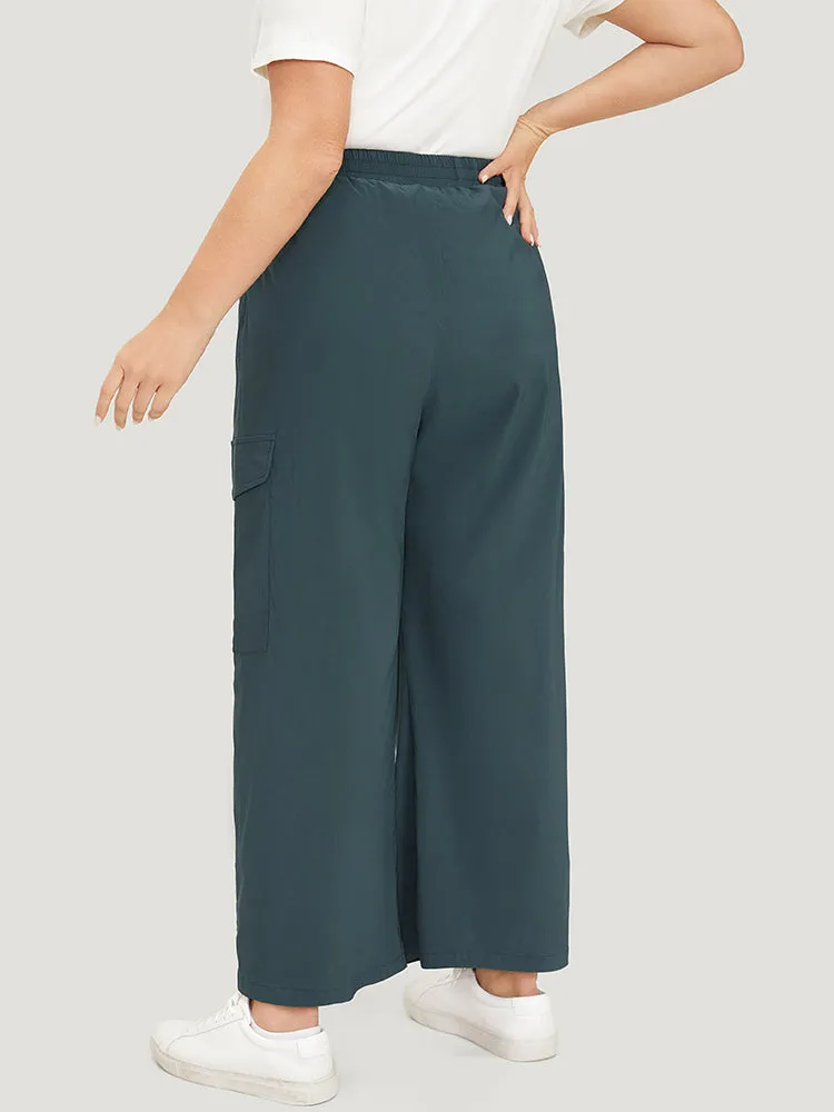 Plain Drawstring Patched Pocket High Rise Pants sold by Bloomchic product image thumbnail 2