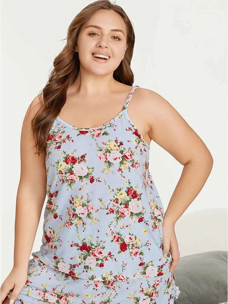 Floral Print Crew Neck Sleep Cami Top sold by Bloomchic product image thumbnail 3