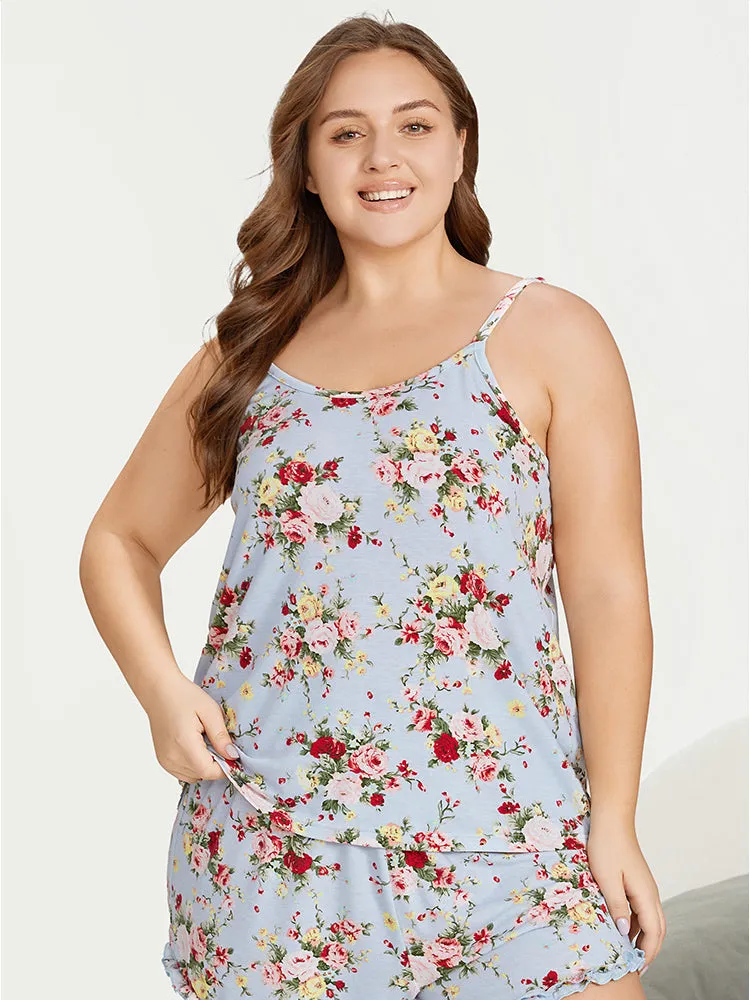 Floral Print Crew Neck Sleep Cami Top sold by Bloomchic