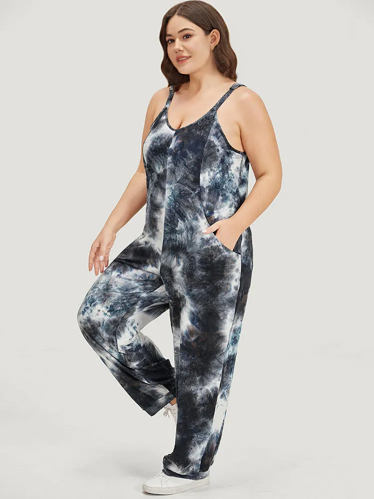 Tie Dye Pocket Patchwork Cami Jumpsuit sold by Bloomchic product image thumbnail 3