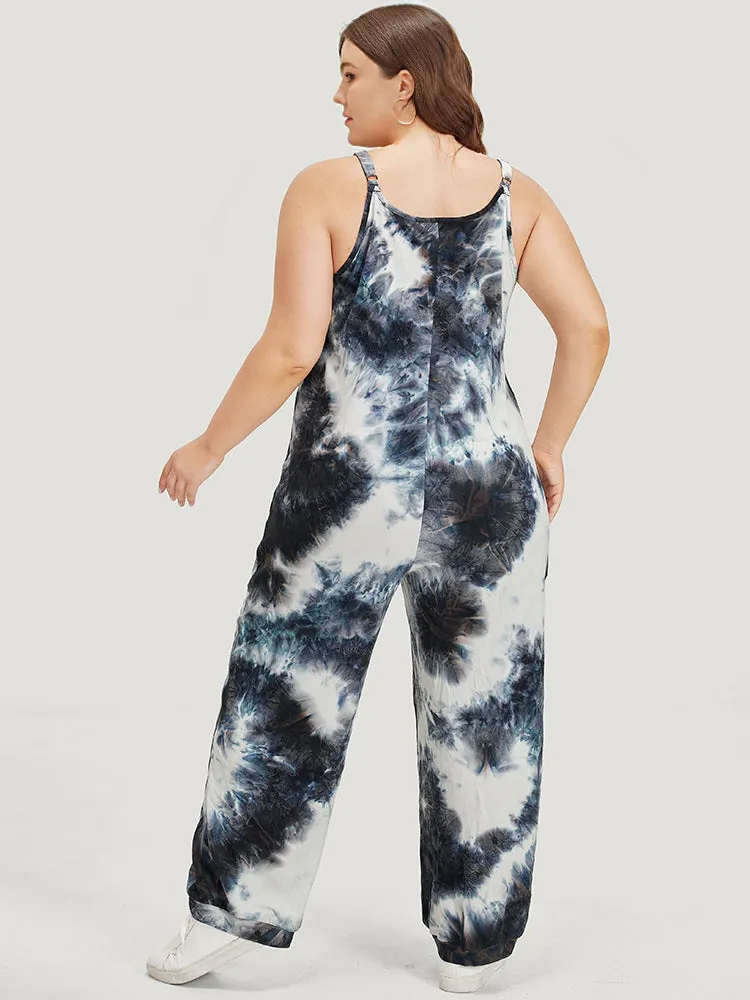 Tie Dye Pocket Patchwork Cami Jumpsuit sold by Bloomchic product image thumbnail 4