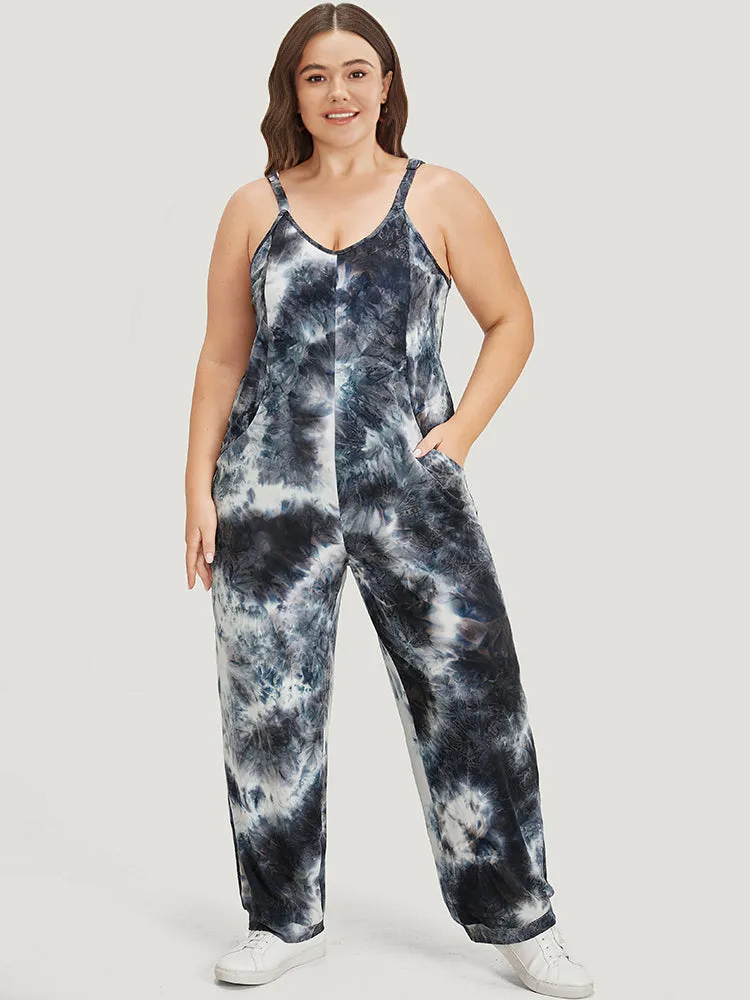 Tie Dye Pocket Patchwork Cami Jumpsuit sold by Bloomchic product image thumbnail 5